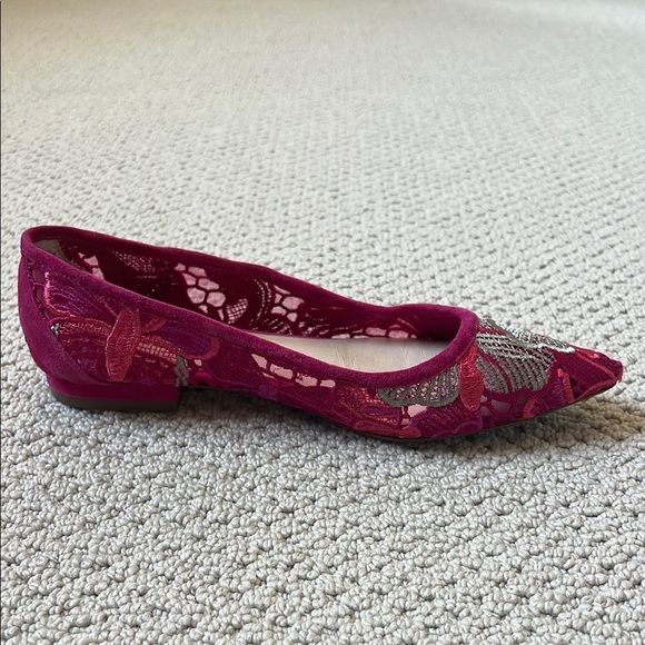 Elegant Pink Embroidered Flats by Cecelia New York - Picture 7 of 9